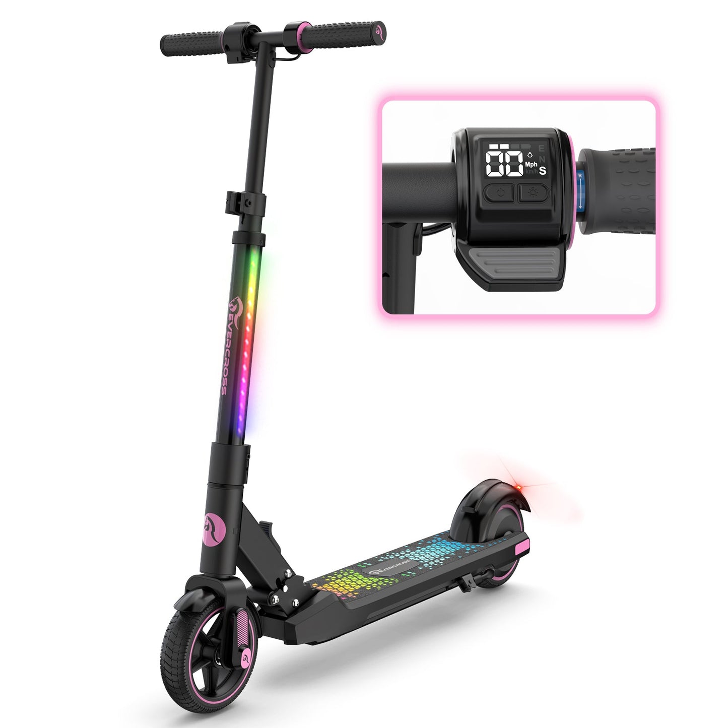 Trottinette électrique EVERCROSS EV06C pour enfants âgés de 6 à 12 ans, jusqu'à 9,3 MPH et 5 miles