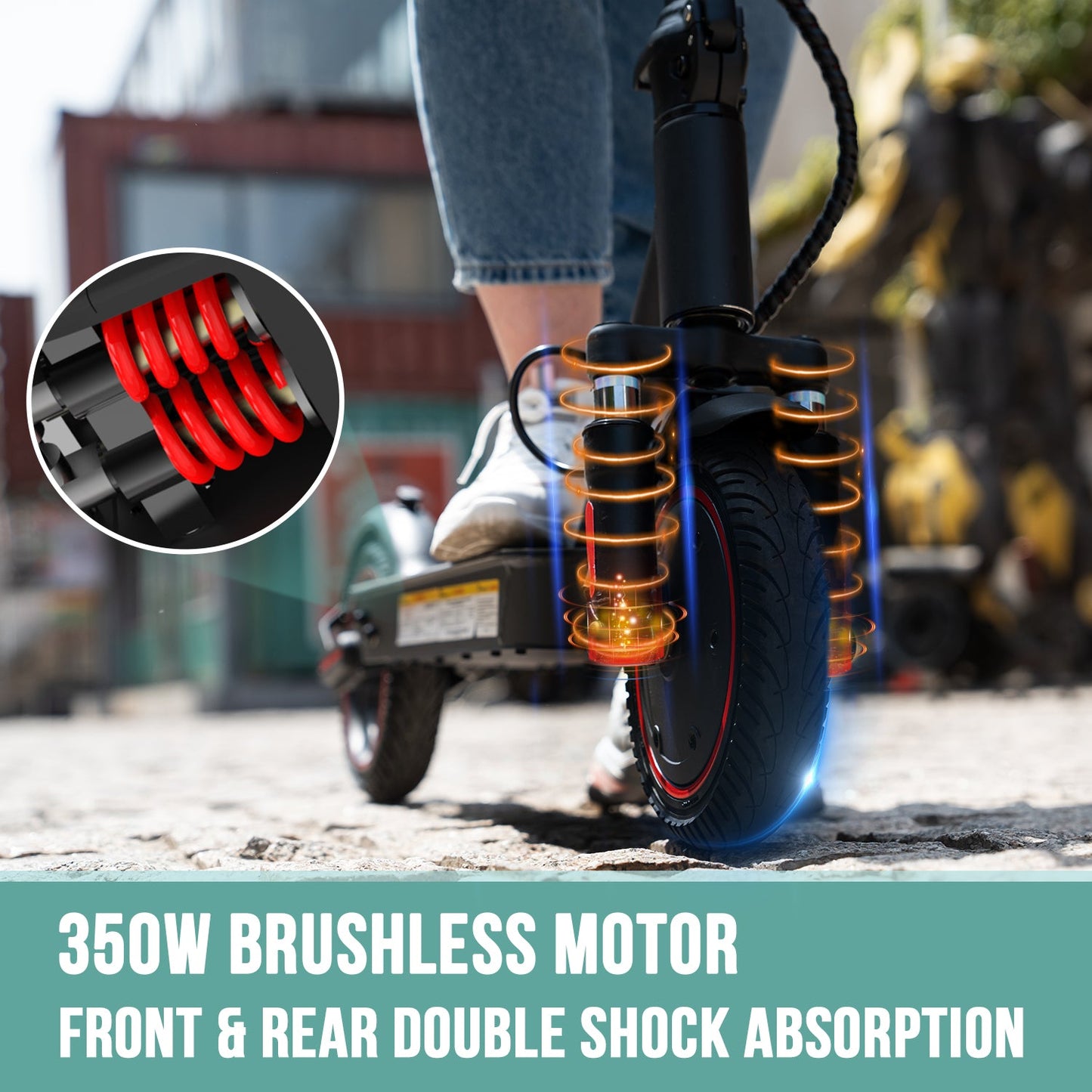 Scooter électrique EVERCROSS EV85F, moteur 350 W, jusqu'à 19 MPH et 19 miles, pneus solides 8,5'' et contrôle APP