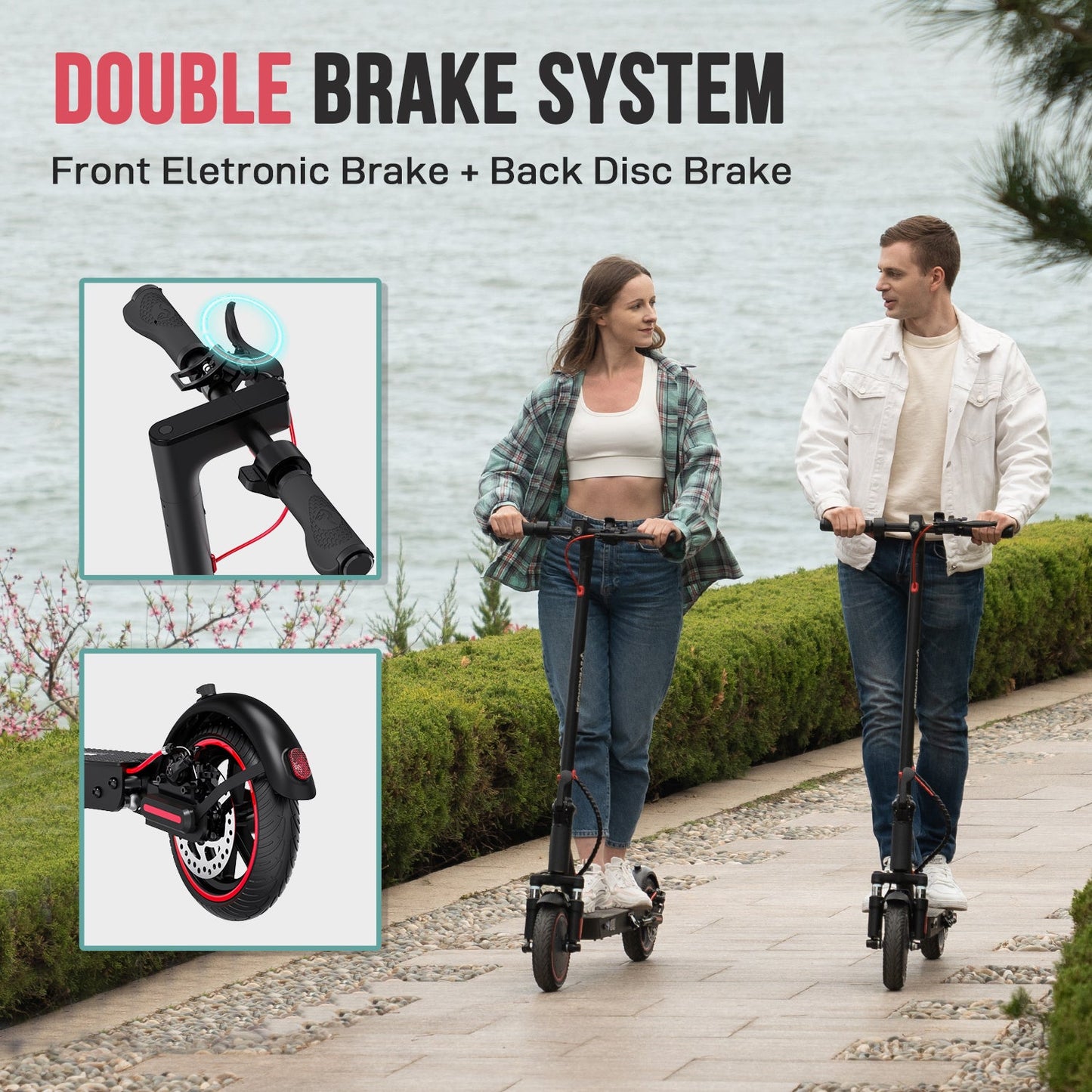 Scooter électrique EVERCROSS EV85F, moteur 350 W, jusqu'à 19 MPH et 19 miles, pneus solides 8,5'' et contrôle APP