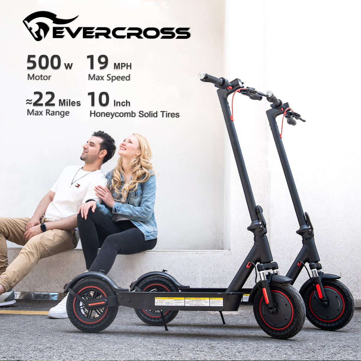 EVERCROSS EV10K PRO Electric Scooter, 10'' Tires & 500W Moto