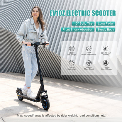 EVERCROSS EV10Z Electric Scooter, 10" Solid Tires & 500W Motor