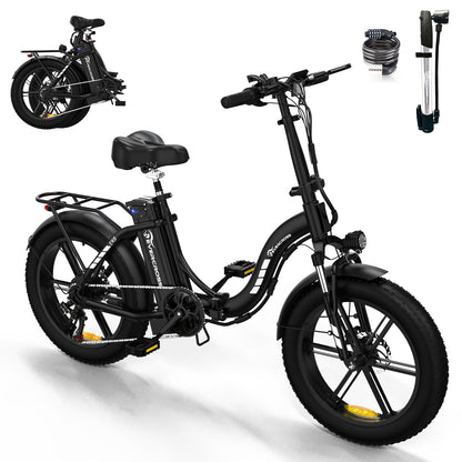 Vélo électrique pliable EVERCROSS EK6 avec gros pneu 20" x 4.0, moteur 750 W, vitesse maximale de 25 MPH