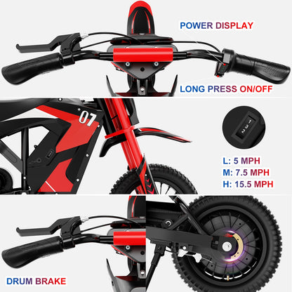 EVERCROSS EV12M Electric Dirt Bike For Kids,Safety Control