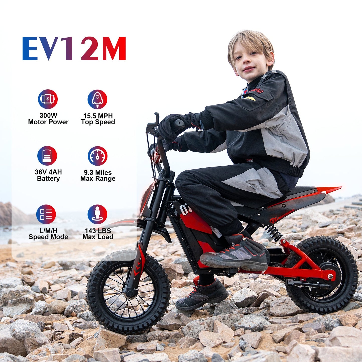 EVERCROSS EV12M Electric Dirt Bike For Kids,Safety Control